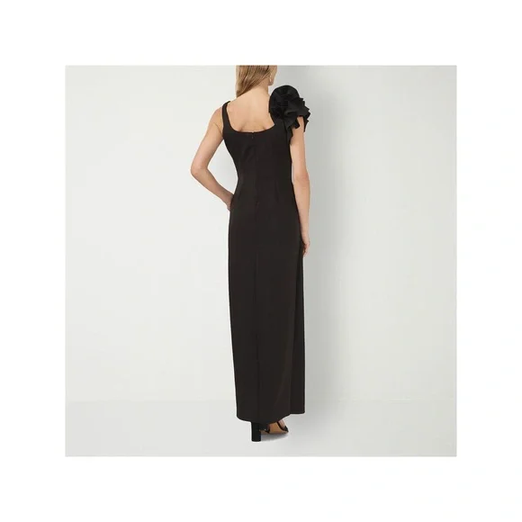 Sam And Jess Women's Floral Applique Sleeveless Evening Gown - BLACK 10 - Picture 2 of 7